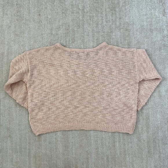 Forever 21 Cropped Sheer Metallic Sweater Knit Top M - Picture 4 of 11